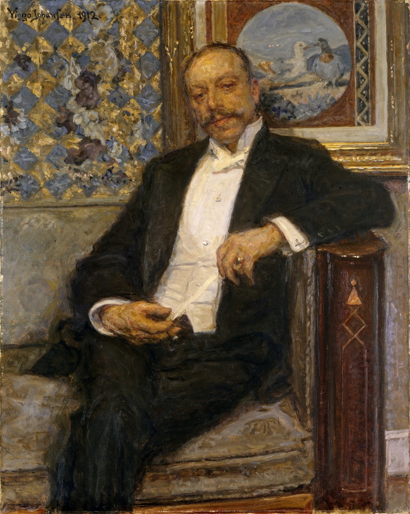 Viggo Johansen, Kunsthistorikeren, Museumsdirektør Emil Hannover, 1912. Olie på lærred, 110,5 x 89,5 cm. Designmuseum Danmark.