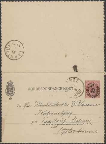 Kasse 62. EH 0159 R. Christiansen til E. Hannover 1889-09-08 1