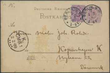 Kasse 144. EH 0058 E. Hannover til J. Rohde 1889-01-31 1