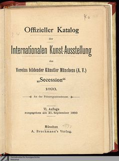 Internationalen Kunst-Ausstellung, München 1893. Titelblad