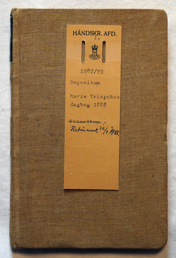 Forside, MTs dagbog Paris 1888-89
