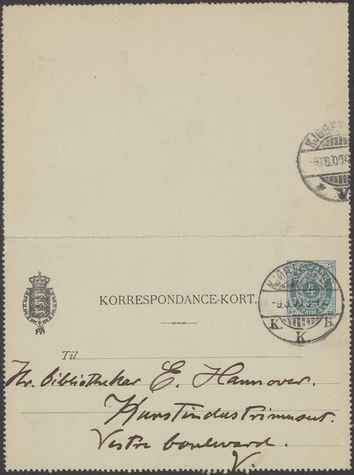 Kasse 89. EH 0028 j Skovgaard til E Hannover 1900-03-09 1