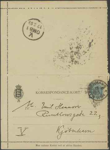 Kasse 86. EH 0204 J. Rohde til E. Hannover 1893-03-16 1
