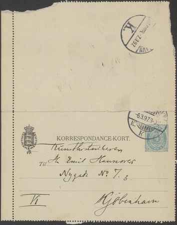 Kasse 86. EH 0362 J Rohde til E Hannover 1897-03-06 1
