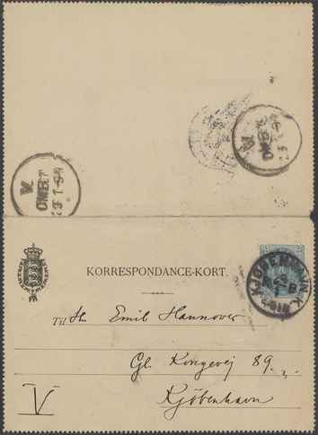 Kasse 86. EH 0261 J Rohde til E Hannover 1894-01-28 1