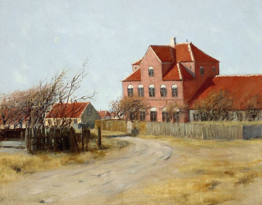 J.P. Wildenrath: 'Arkitekten Ulrik Plesners første tilbygning til Brøndums Hotel', 1892, Skagens Kunstmuseer.