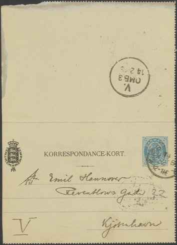 Kasse 86. EH 0199 J. Rohde til E. Hannover 1893-02-14 1