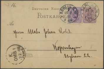 Kasse 144. EH 0069 E. Hannover til J. Rohde 1889-02-13 1
