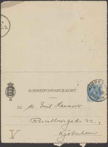 Kasse 86. EH 0157 J. Rohde til E. Hannover.xx.xx.1892 1