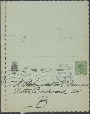 Kasse 89. EH 0122 J Skovgaard til E Hannover 1918-04-09 1