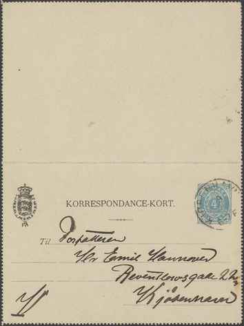 Kasse 89. EH 0392 H. Slott-Møller til E. Hannover 1892-01-08 1