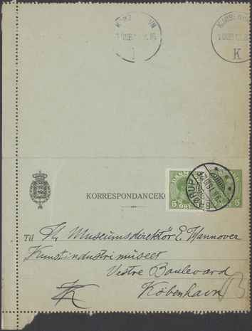 Kasse 89. EH 0090 J Skovgaard til E Hannover 1916-08-08 1