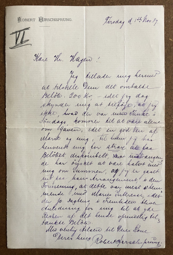 1.11.1887, RH til Hr. Hagen