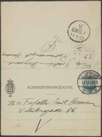 Kasse 89. EH 0040 J Skovgaard til E Hannover 1901-03-13 1