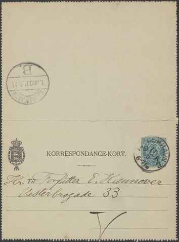 Kasse 89. EH 0047 J Skovgaard til E Hannover 1901-05-11 1