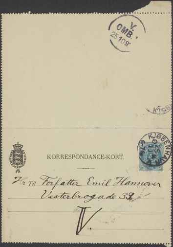 Kasse 89. EH 0018 J Skovgaard til E Hannover 1897-10-24 1