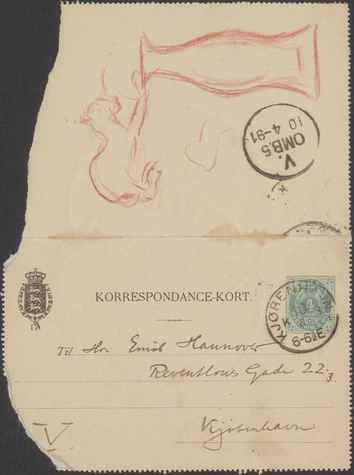 Kasse 86. EH 0100 J. Rohde til E. Hannover 1891-04-10 1