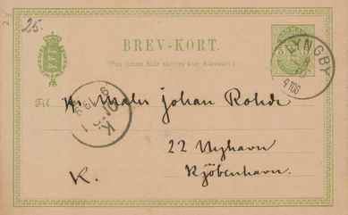 Brevkort Hannover til Rohde 1891 Kasse 145. EH 0081